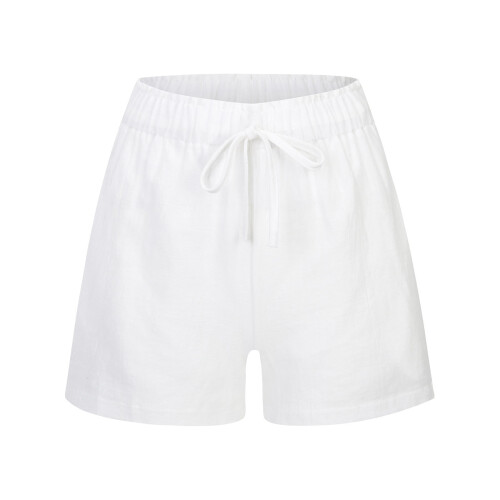 Sommershorts i linblanding til jenter, elastisk midje, snøring, 2
