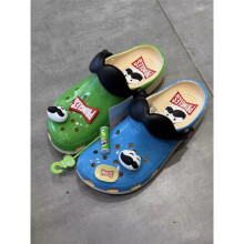 (Grün&Blau, 38-39) Pringles Limitierte Sonderausgabe Kontrastfarben Klassische Clogs Unisex Rutschfeste Freizeitschuhe Strandschuhe