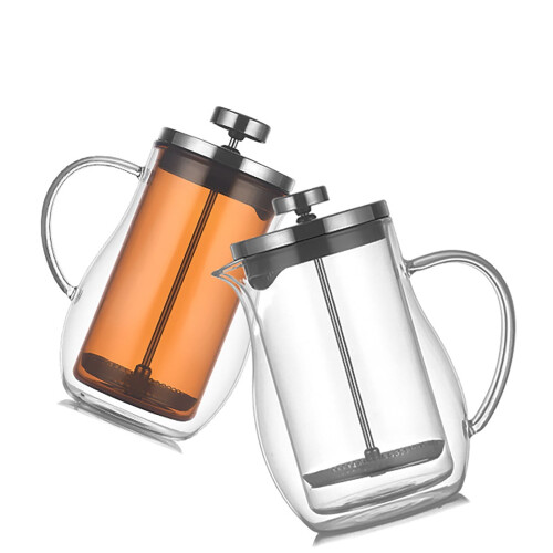Cafetière à piston en verre à double paroi résistant à la chaleur 2