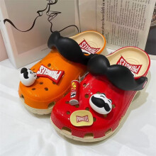 (Rot&Orange, 41-42) Pringles Limitierte Sonderausgabe Kontrastfarben Klassische Clogs Unisex Rutschfeste Freizeitschuhe Strandschuhe