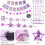 Ensemble de décoration d'anniversaire violet avec banderole, ballons et 3