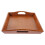 Bandeja de servir de madera marrón con asas, 32 x 25,8 cm. 4