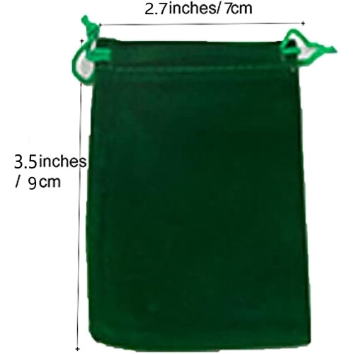 Sacs à cordon en velours vert trèfle 7x9cm (50 pièces) 2