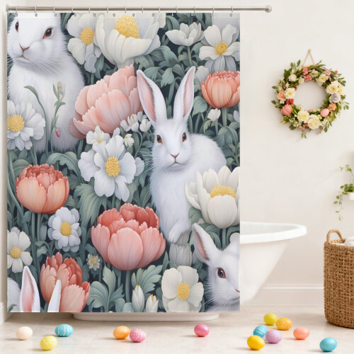 Paasdouchegordijn 70x90 inch polyester met haken 1