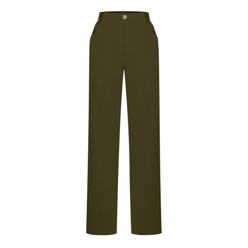 Damebukser med ensfarget, elastisk midje og rette ben, S-XXL 2