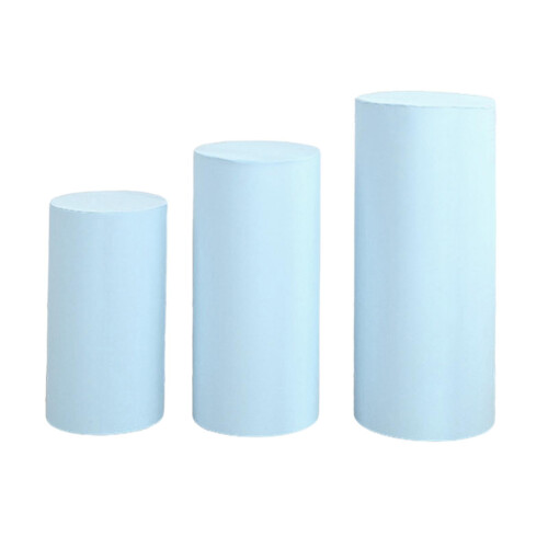 Lichtblauwe cilindervormige sokkelhoezen (3 stuks) 1