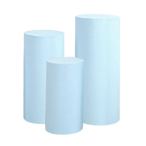 Lichtblauwe cilindervormige sokkelhoezen (3 stuks) 2