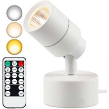 LED Indoor Spotlight with Timer, Dimmable Uplight, 3 Color Temps, CRI, White Floor Lamp