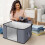 Lot de 6 sacs de rangement pliables en tissu gris 3
