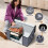 Lot de 6 sacs de rangement pliables en tissu gris 4