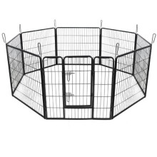 Parc / enclos pour chiens - 3712021 - Carré 163 x 163 cm (modulable) - Noir - Fer