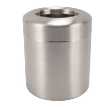 304 Stainless Steel Desktop Trash Can Small Countertop Garbage Can Tiny Waste Basket for Home Office Round
