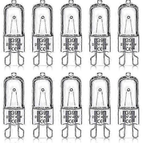 G9 halogen bulbs 40W, 230V, 10-pack
