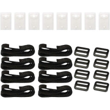 Pool Solar Cover Reel Attachment Kit, Pool Cover Clips, Include 8 Nylon Straps, 8 Cover Fasteners And 8 Clips, Swimming Pool Strap Kit For Pool Solar