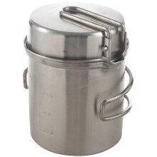 Portable Camping Stove Cooking Pot Outdoor Backpack Fishing Hiking Stainless Steel Pot