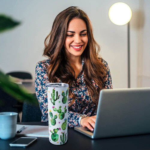 Cactus Tumbler - Succulent Design - 20 oz 2
