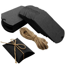 Einfach zu dekorierende Kraftpapier-Kissenbox mit Jute, vielseitig einsetzbar für Gastgeschenke und Erinnerungsstücke, stabile Geschenkboxen aus
