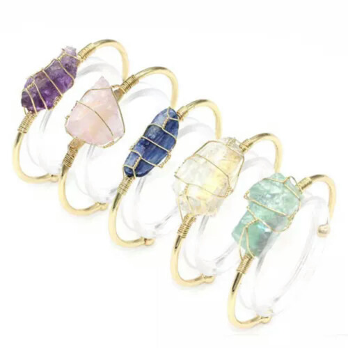 Amethyst quartz wire wrap bracelet for women 2