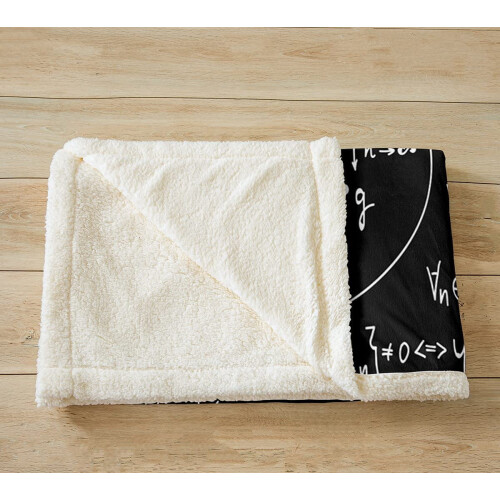 Κουβέρτα Fleece με θέμα τα μαθηματικά 30x40 εκ. μαύρο-άσπρο 1