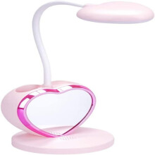 Lampe de bureau LED rose pour enfants, veilleuse de lecture avec porte-stylo, idéale pour étudier et comme cadeau pour les filles