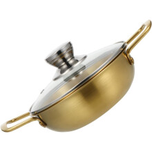 Garnek ze stali nierdzewnej, koreański garnek do ramenu, 5,5 l, złoty, ze stali nierdzewnej