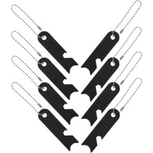8 piezas de encendedor portátil de pedernal con regla negra para exteriores y cadena para colgar.