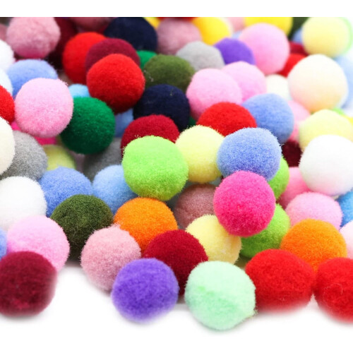 Flerfärgade pompombollar för pyssel 2000 st (3 cm) 1