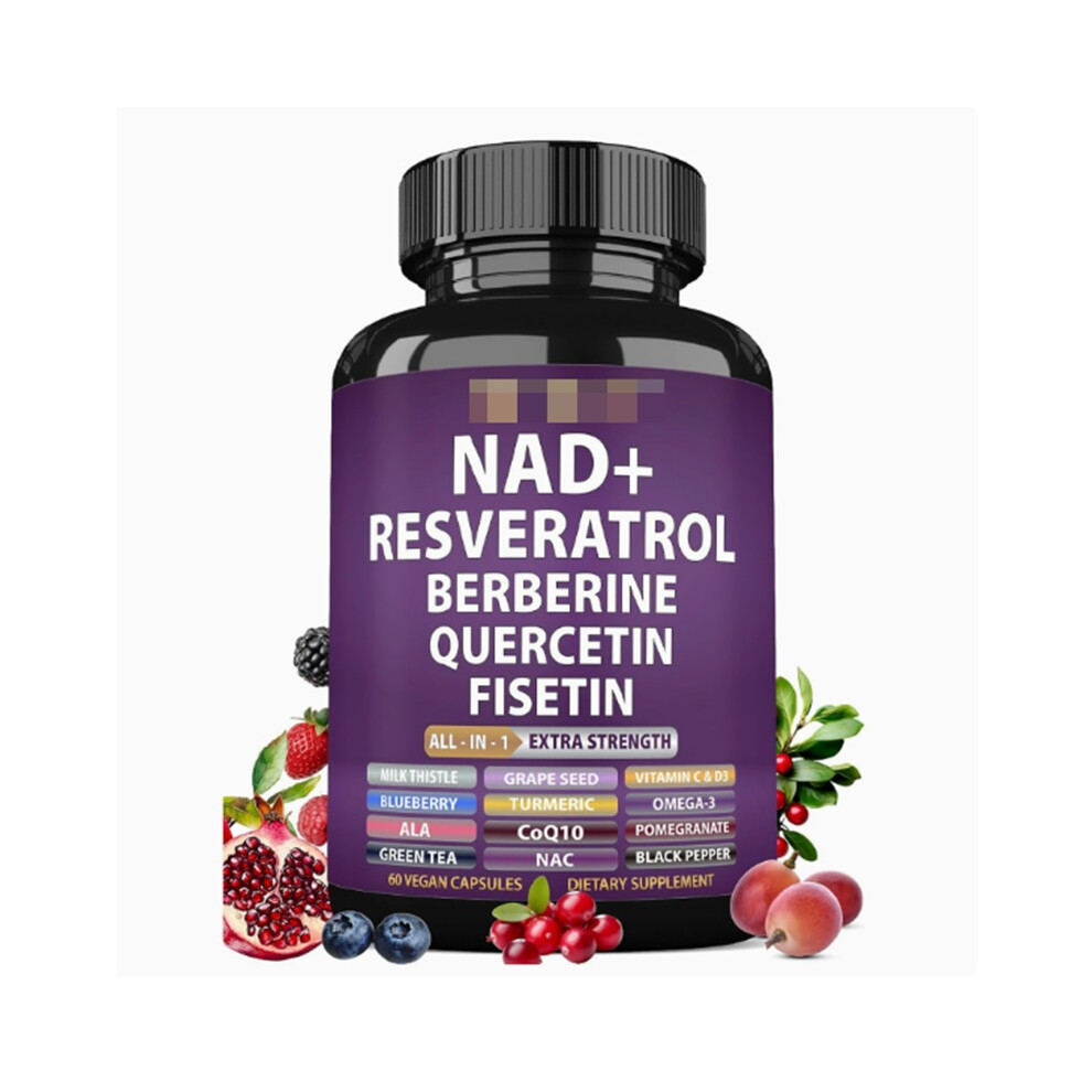 5 Packs NAD Resveratrol Supplement Support Cellular Health, Energy   Healthy Aging 60 Capsules