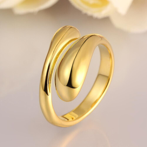 18K gold plated brass adjustable ring size 7 2