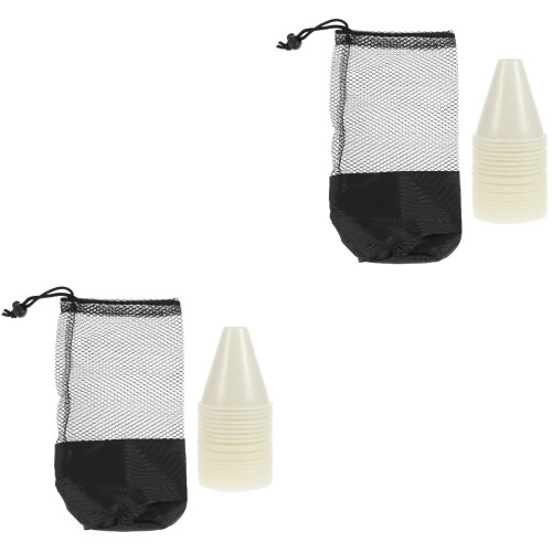 2Sets Stabiele Witte Roller-Skating Kegels Pe Trainingsmarker Cone 1