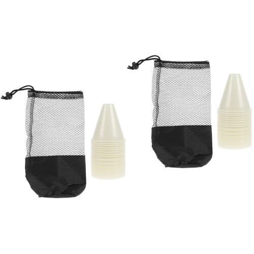 2Sets Stabiele Witte Roller-Skating Kegels Pe Trainingsmarker Cone 2