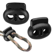 20pcs Double Hole Plastic Cord Lock Spring Stopper for Shoelaces Drawstrings Paracord Bags Clothing