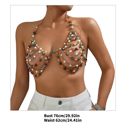 Multicolor Beaded Body Chain Stylish Addition To Summer Wardrobe 1