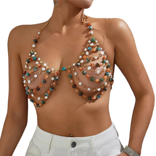 Multicolor Beaded Body Chain Stylish Addition To Summer Wardrobe 2