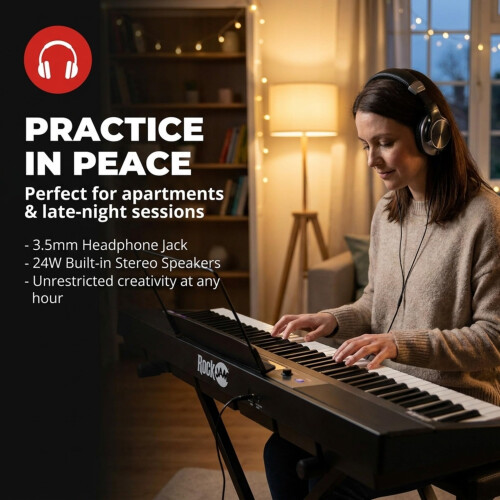 RockJam 88 Key Digital Piano with Semi-Weighted Keys 2