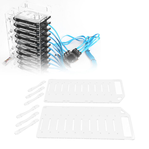Festplatten-Rack YJY10F Acryl 10 Slots