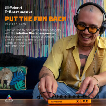 ROLAND AIRA Compact T-8 BEAT MACHINE | Ultra-Portable Rhythm and Bass Machine with Genuine Roland Sounds | Six Rhythm Tracks with Sounds from TR-808,