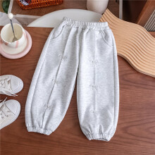 (Gray, 140cm) Girls spring wear 2026 new sweatpants for baby girls, stylish Korean style pants, children's pockets