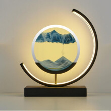 Lampe LED 3D, sable noir et bleu, tableau lumineux décoratif, cadre mobile, salon et bureau