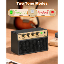 New Bee Electric Guitar Amp 10W Mini Guitar Amp, Small Practice Guitar Amplifiers with Clean/Drive Channel, Rechargeable Portable Amplifier with 3.5m
