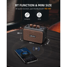 Mini Guitar Amp, LEKATO 5W Wireless Rechargeable Electric Guitar Amplifier with CLEAN/OVERDRIVER Effects, Bluetooth 5.0 Portable Practice Amp for Home