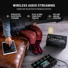 HeadRush FRFR-GO - 30W Powered Speaker for Electric and Bass Guitar Multi-FX/Amp Modeling Pedals, with Dual 3" Drivers, Bluetooth and Rechargeable Ba