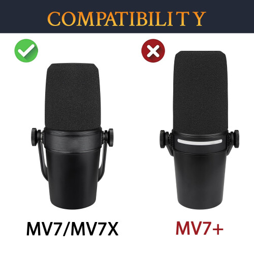 SOULWIT 2Pcs Pop Filter for Shure MV7/MV7X - Black 1