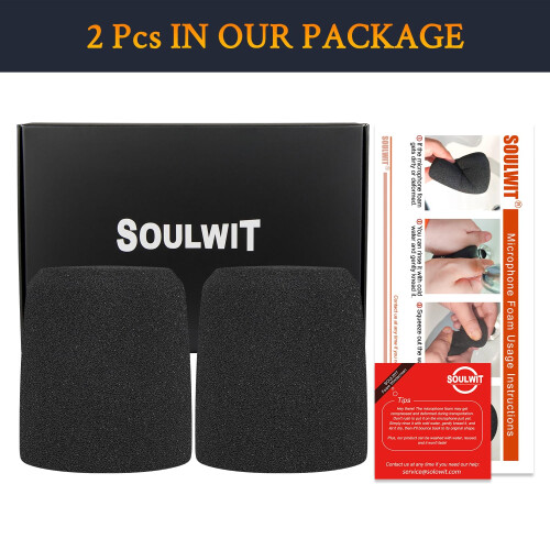 SOULWIT 2Pcs Pop Filter for Shure MV7/MV7X - Black 2