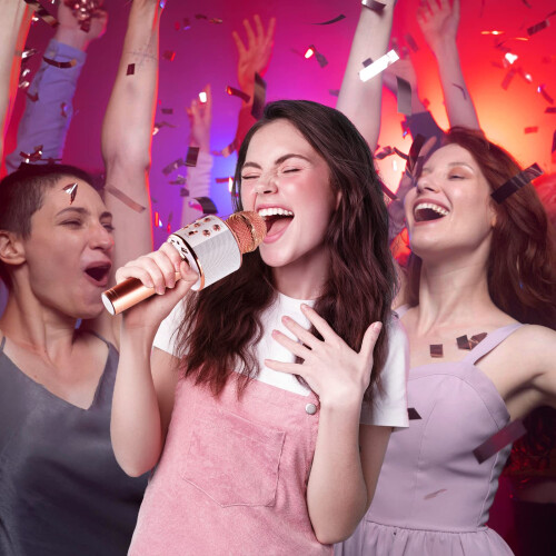ijoy OPEN MIC - BLUETOOTH KARAOKE MICROPHONE - ROSE GOLD/WHITE 1