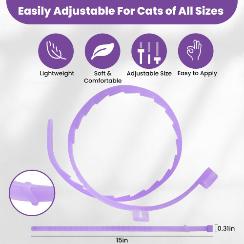 Cat Repellent Treatment, 2 Pack Repellent Collar, Adjustable for Small Medium La 1