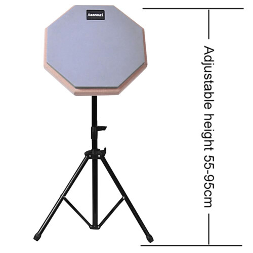8 Inches Silent Practice Drum Pad with Adjustable Stand Snare Drum Practice Pad 1