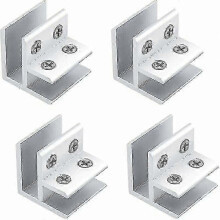 Set of 4 90 Degree Rebar Glass Clamp Brackets for 8-10mm Thickness Glass