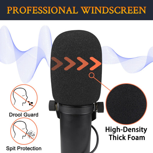 SOULWIT Pop Filter for Shure SM7B/SM7dB - Bulb Shape 2