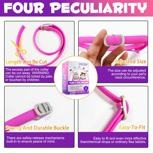 4-Pack Collar for Cats, Adjustable Waterproof Design for Cat 1